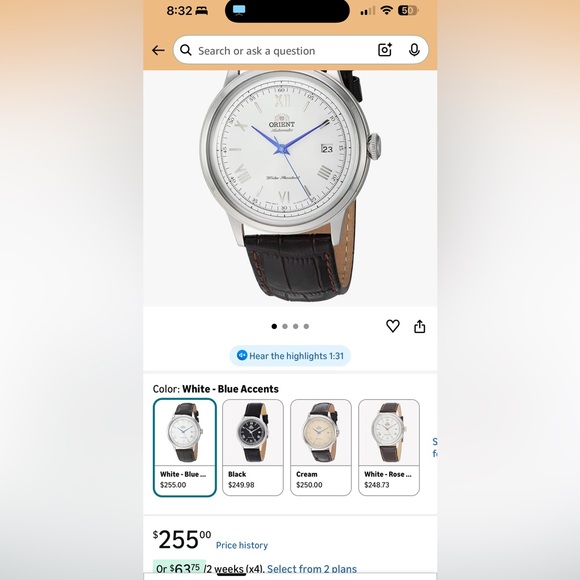 Orient Bambino V2 with Brown Leather Strap - Picture 4 of 4